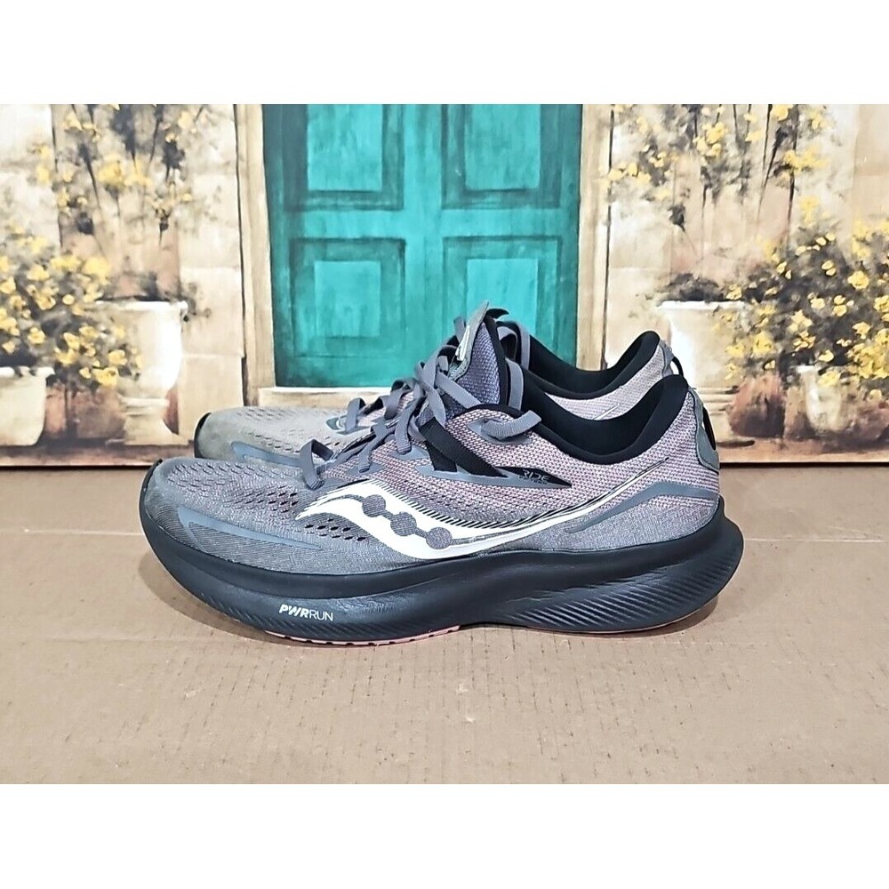 Saucony Womens Ride 15 Running Shoe Charcoal 10.5